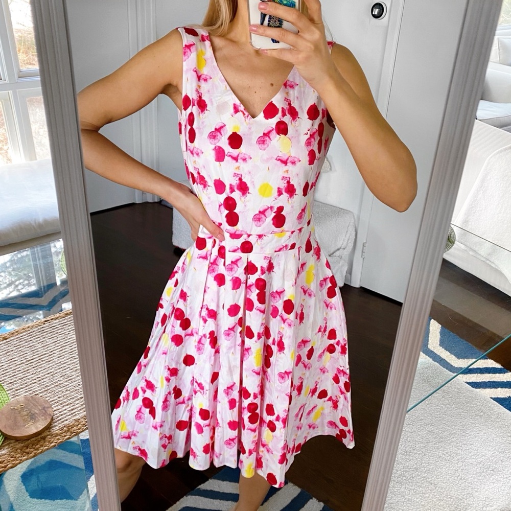 💖 MORE & MORE PINK YELLOW ABSTRACT VIBRANT SUMMER COCKTAIL DRESS!